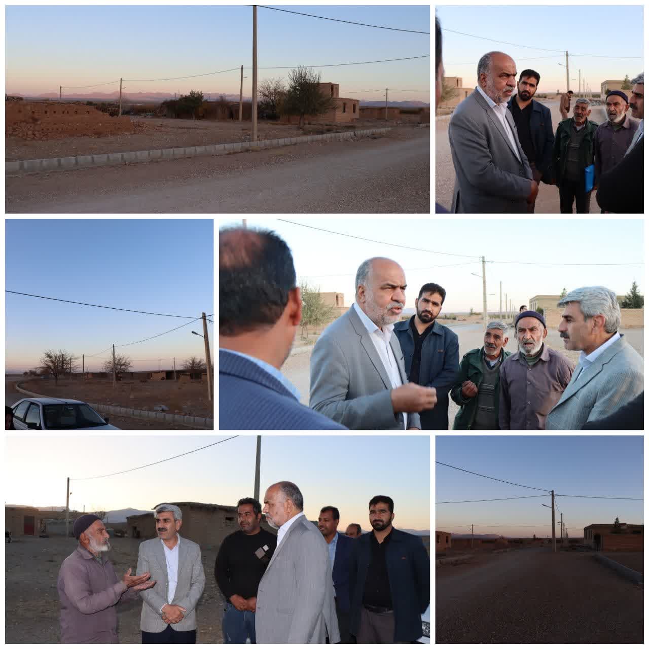 بازدید محمدرضا صباغیان از روستای درویش آزادی شهرستان خاتم با هدف بررسی مشکلات این روستا با همراهی بخشدار