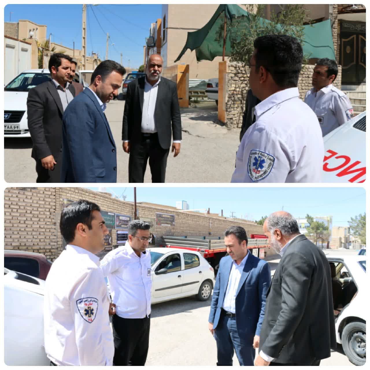  آزمایش و تست کیفیت خدمات رسانی اورژانس ۱۱۵ شهرستان خاتم توسط محمد رضا صباغیان نماینده مردم در مجلس شورای اسلامی و فرمانداری شهرستان 