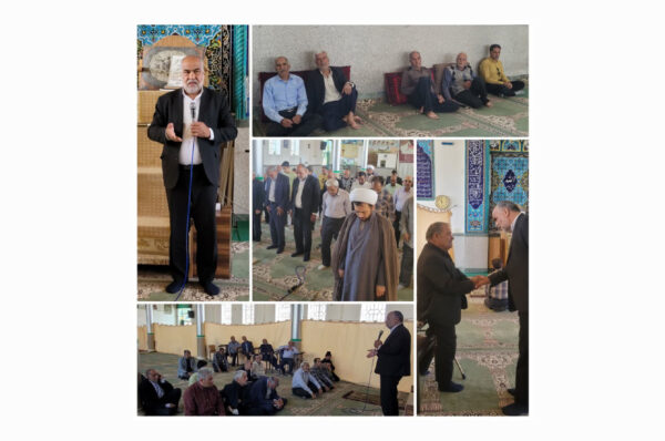 حضور #محمد_رضا_صباغیان در بین نمازگزاران مسجد مسجد النبی شهرستان بافق و اقامه نماز ظهر و عصر