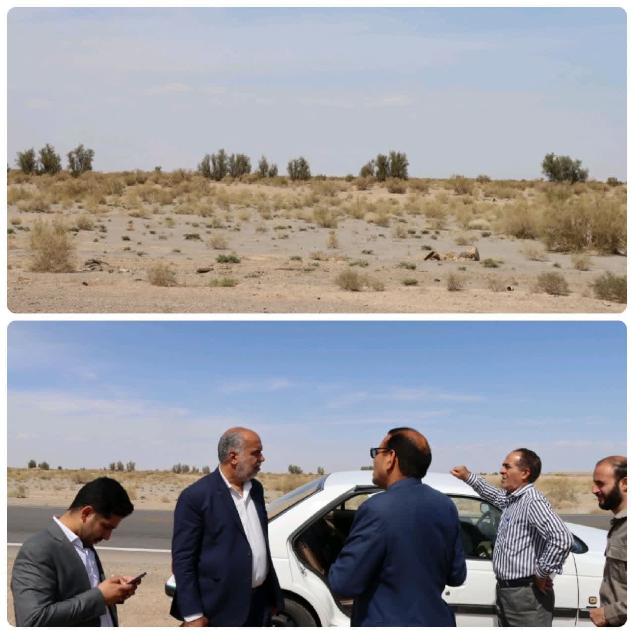 بازدید محمد رضا صباغیان از محل احداث ناحیه صنعتی روستای اسفند آباد شهرستان ابرکوه با همراهی بخشدار بخش بهمن