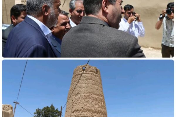  بازدید محمدرضا صباغیان با همراهی بهروز ندائی، معاون توسعه مدیریت و منابع وزارت میراث‌فرهنگی، گردشگری و صنایع‌دستی کشور، از برج تاریخی روستای ترکان شهرستان مروست